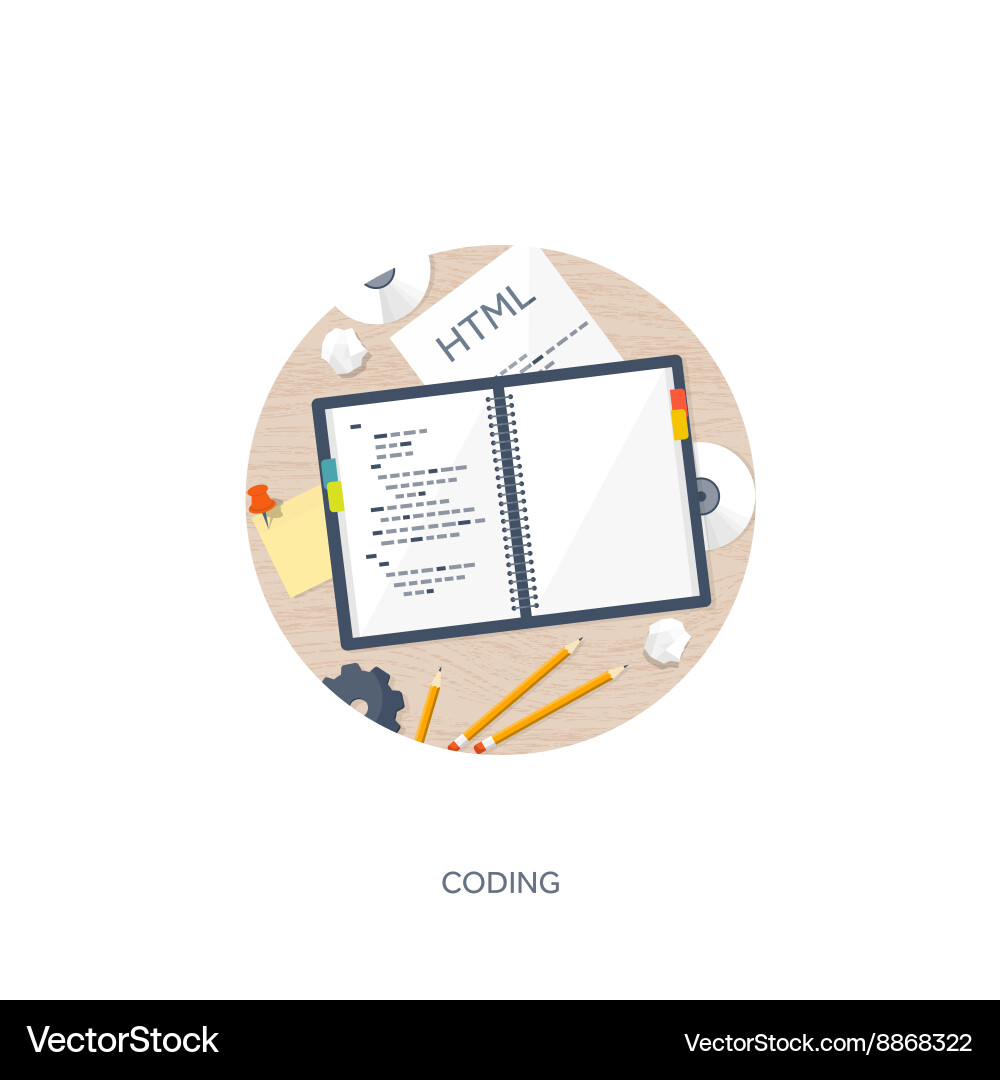 Programmingcoding flat computing background vector image