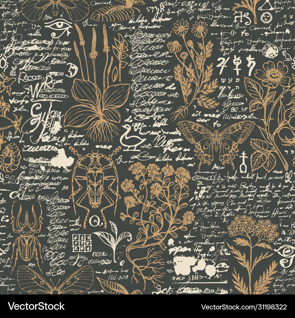 Retro Botanical Pattern Vector Image