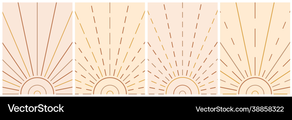 Sun with rays in boho style abstract geometric Sun with rays in boho style abstract geometric vector image