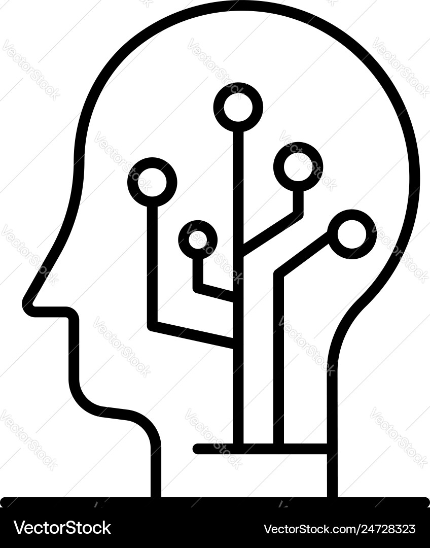 Artificial learning icon outline style Artificial learning icon outline style vector image
