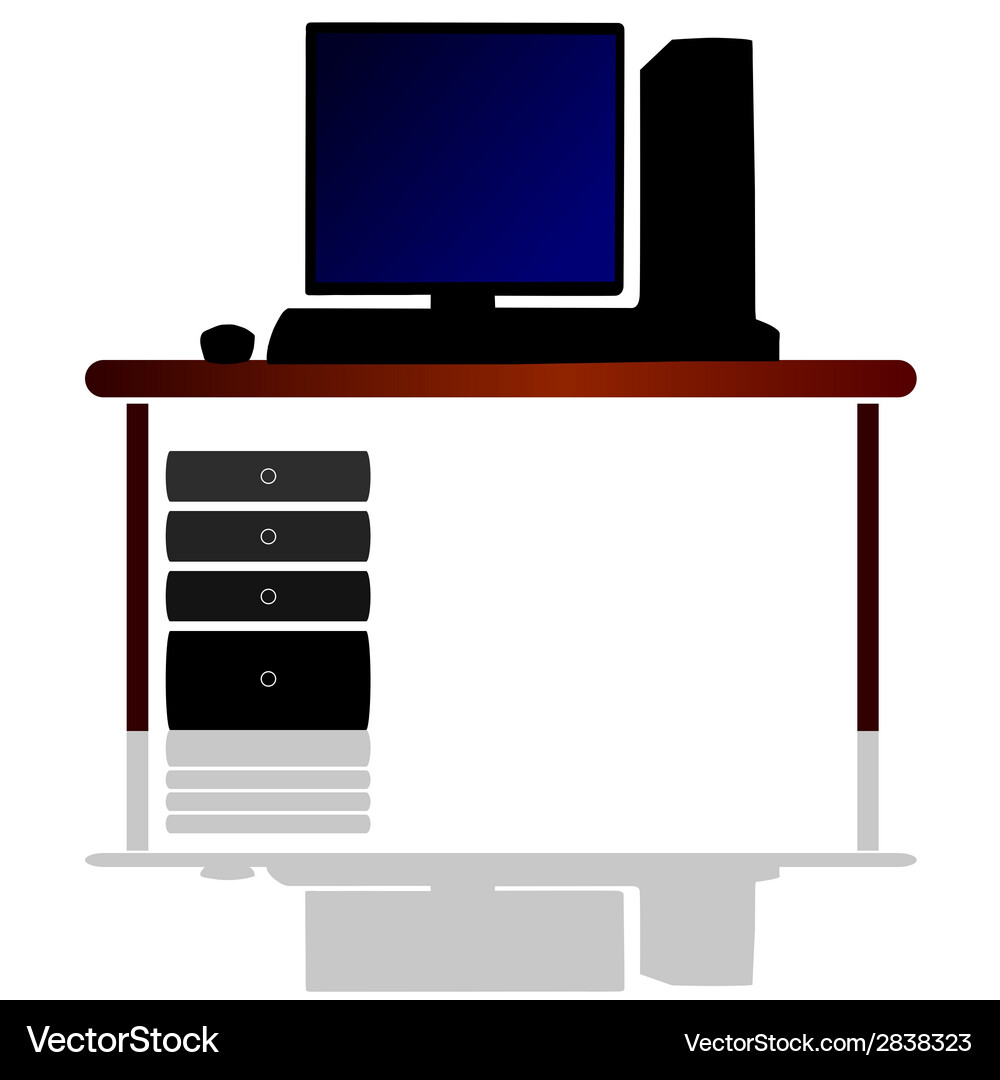 Computer on table Vector Image