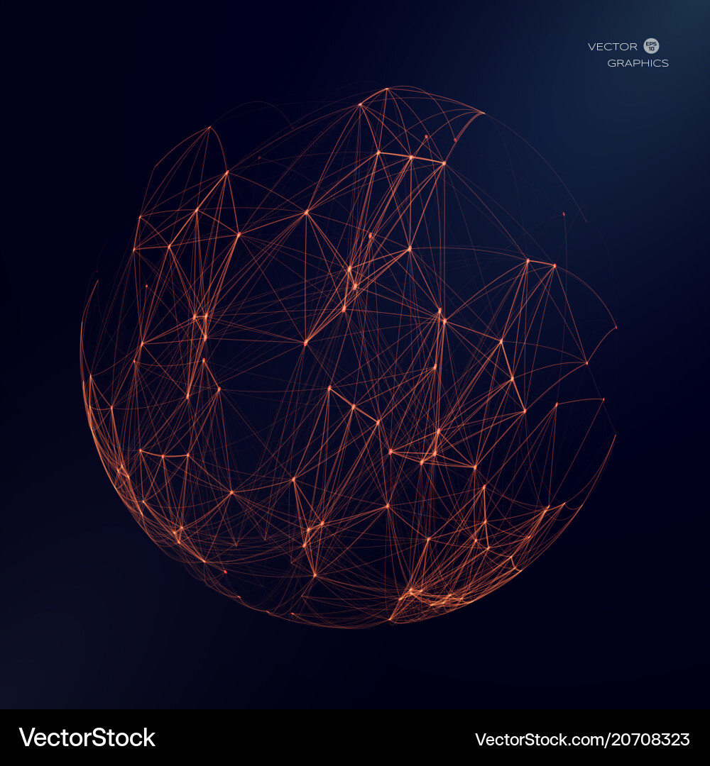 Connected Spherical Network vector image