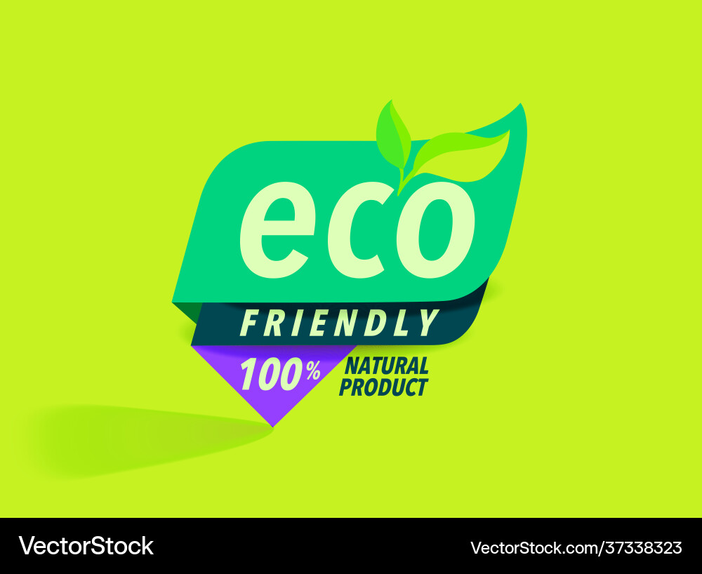 Eco freundliches grünes Logo-Label Eco freundliches grünes Logo-Label vektorbild