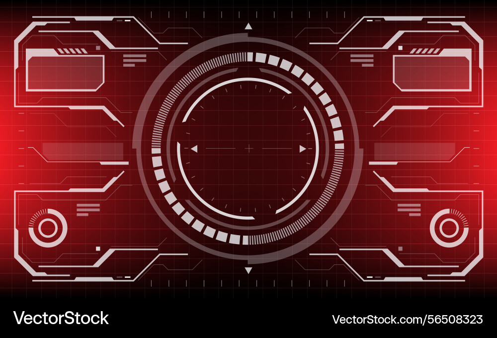 Hud sci-fi interface screen view white circular Vector Image
