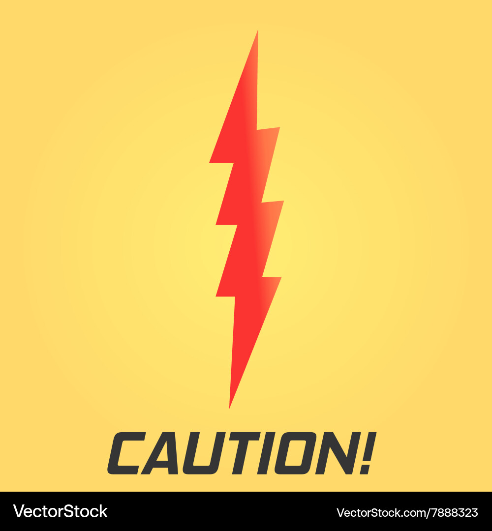 Lightning symbol with text single on yellow vector image
