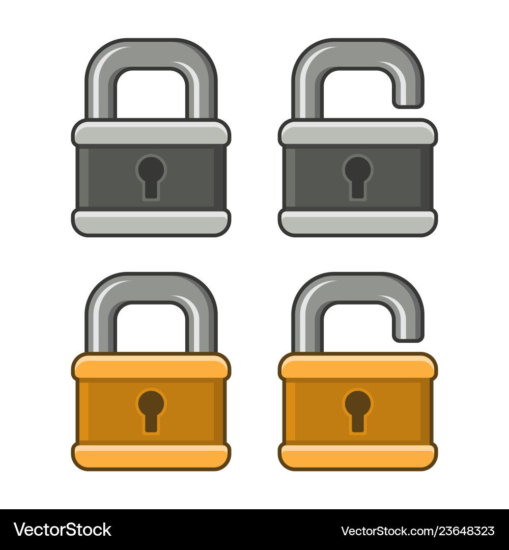 Lock icons set on white background vector image