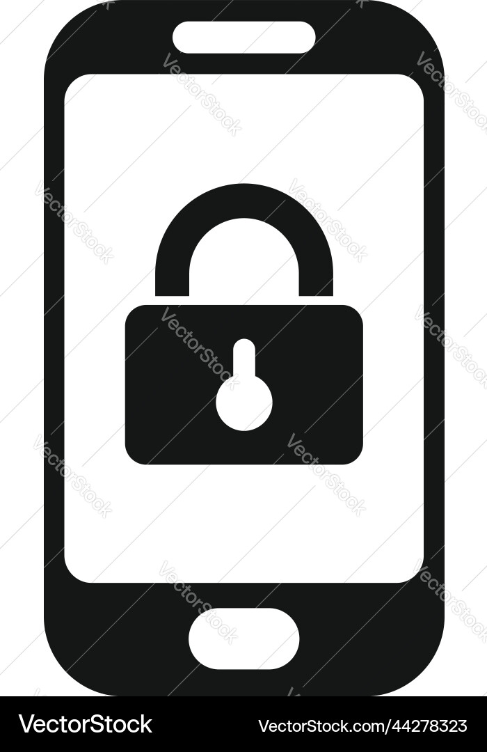 Phone lock icon simple data privacy Phone lock icon simple data privacy vector image