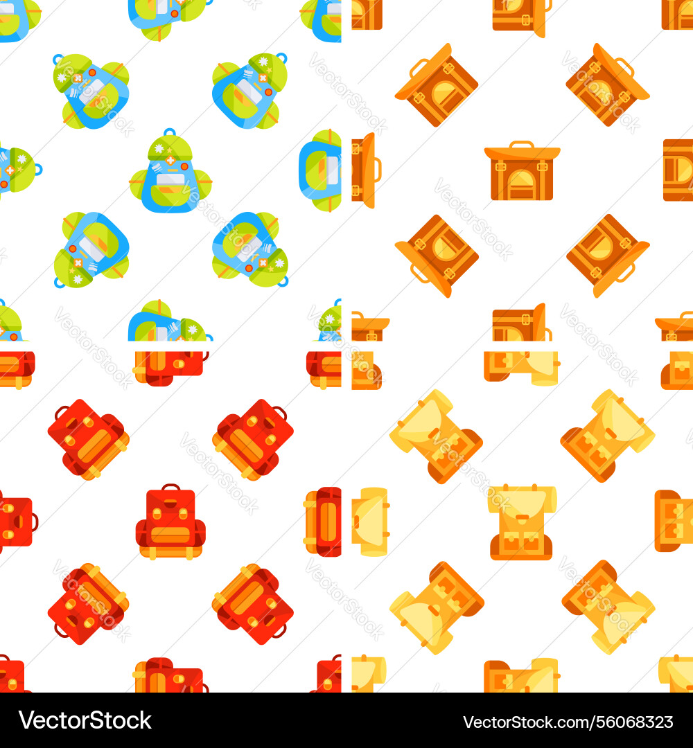 Seamless pattern with colorful backpacks Seamless pattern with colorful backpacks vector image