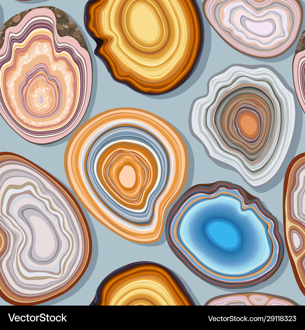 Seamless pattern with geode and agate cuts vector image