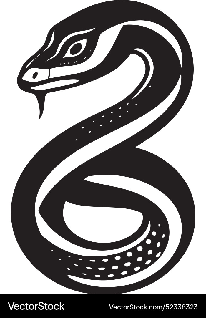 Stealthy python black snake imageobsidian viper Vector Image