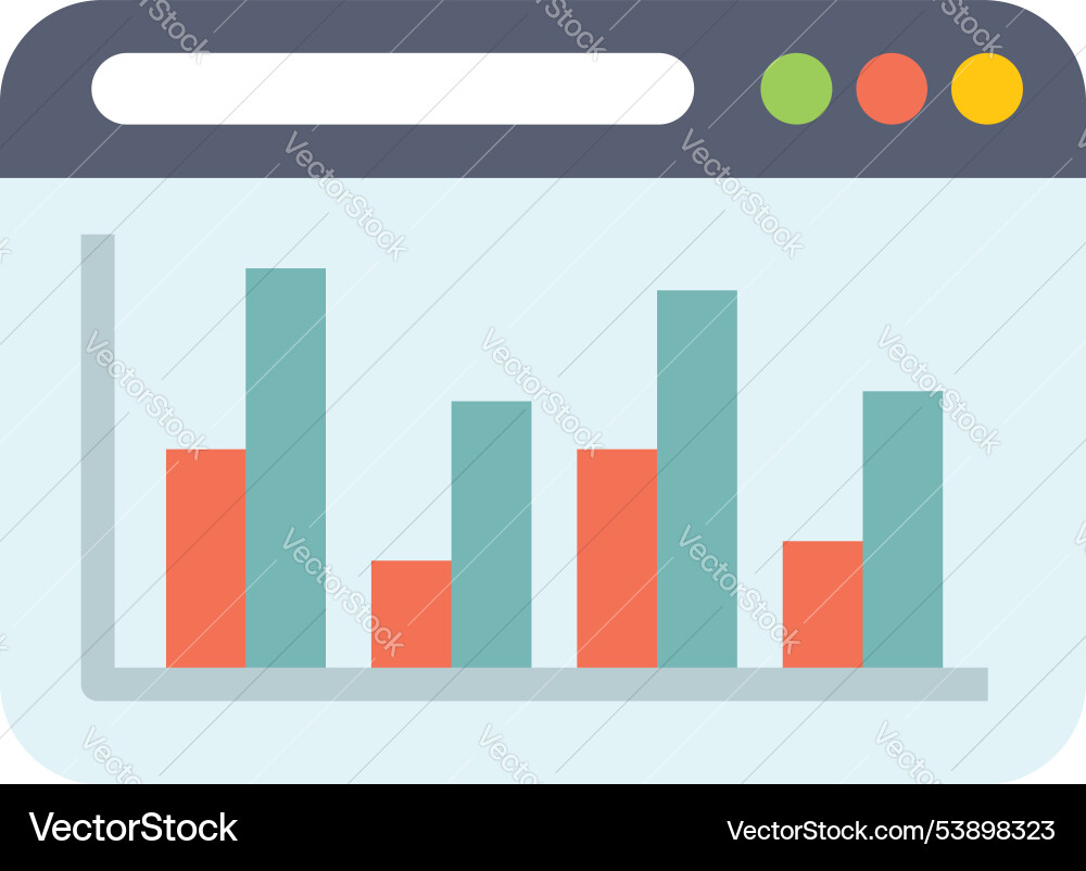 Webseiten die statistischen Balkendiagramme anzeigen Webseiten die statistischen Balkendiagramme anzeigen vektorbild