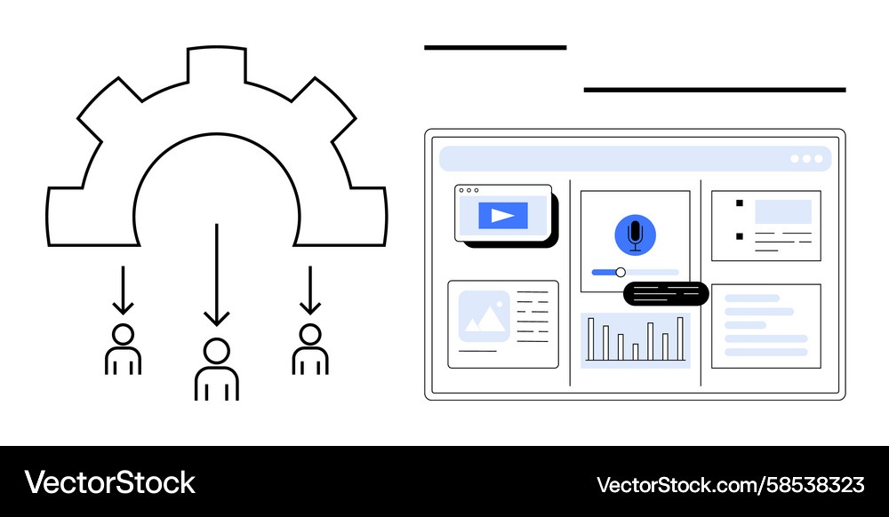 Workflow Data Distribution & Automation Vector Image