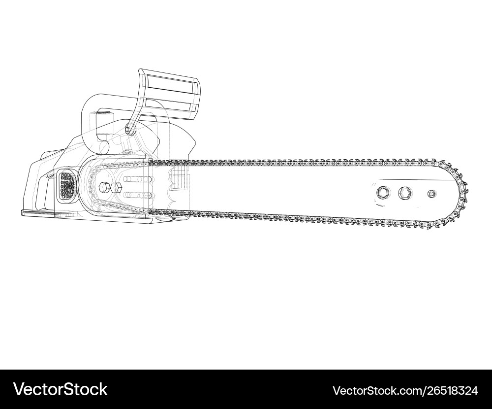 3D Chainsaw Rendering vector image