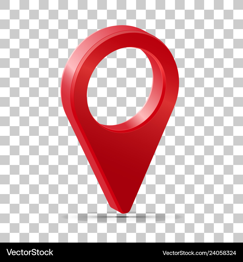 3D Red Map Pointer Marker Icon vector image