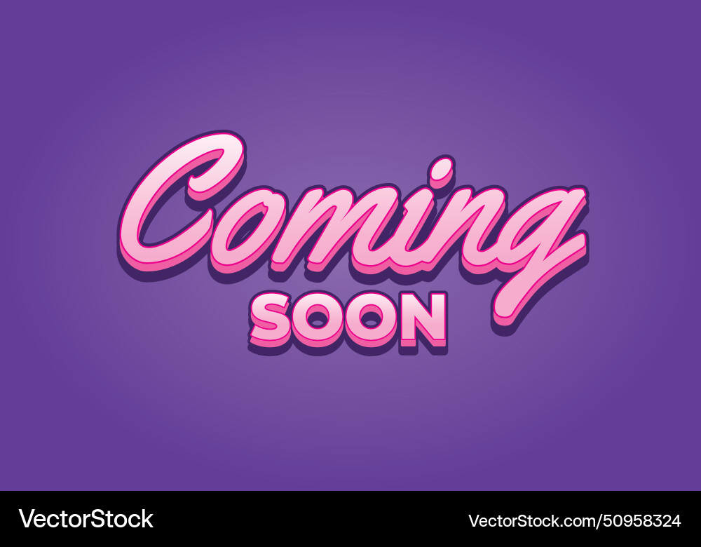 Coming soon text effect in 3d look with eye Coming soon text effect in 3d look with eye Vector Image