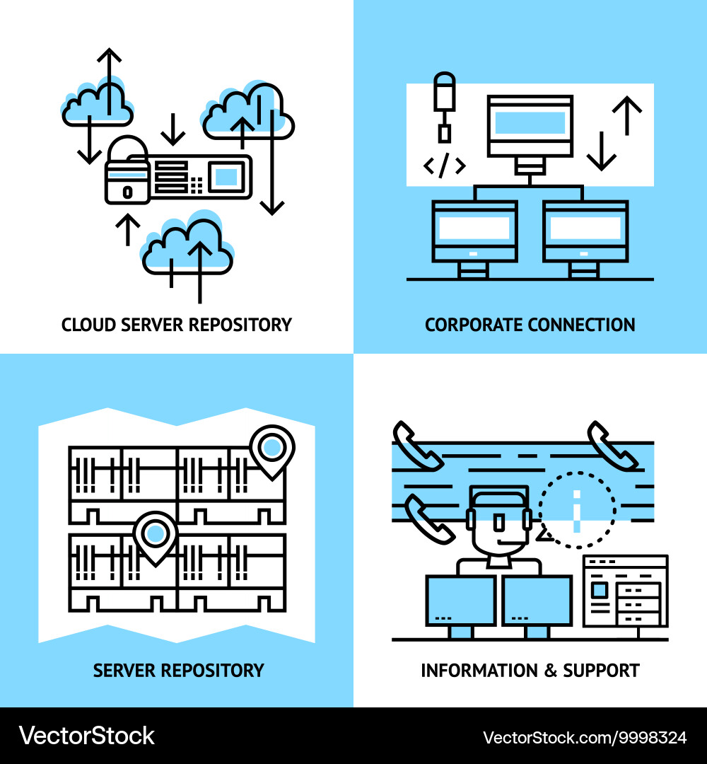 Datacenter linear compositions vector image