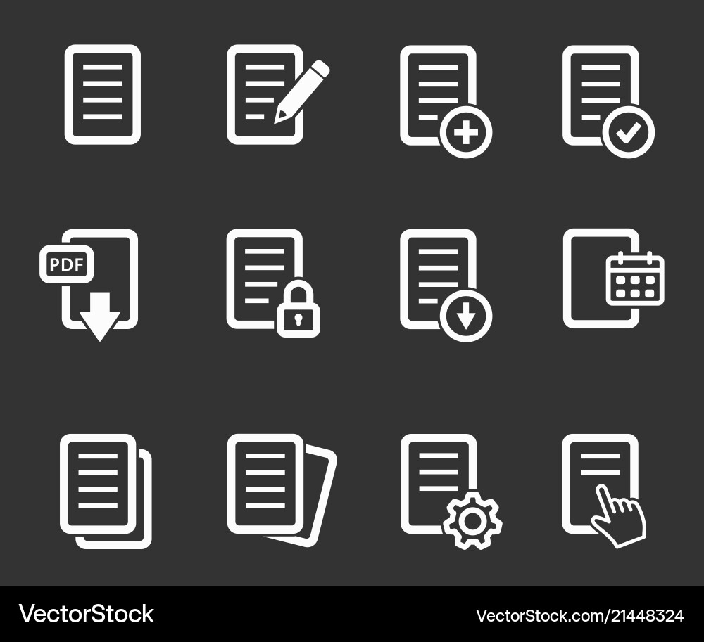 Document icons set Document icons set Vector Image