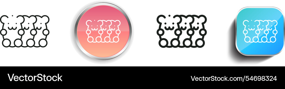 Gummy bear icon thin linear regular and button Vector Image