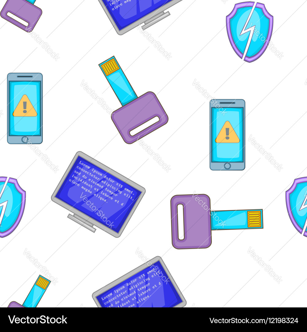 Hacking elements pattern cartoon style vector image