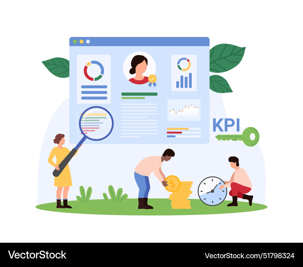 Kpi of employee evaluation report key performance Kpi of employee evaluation report key performance vector image