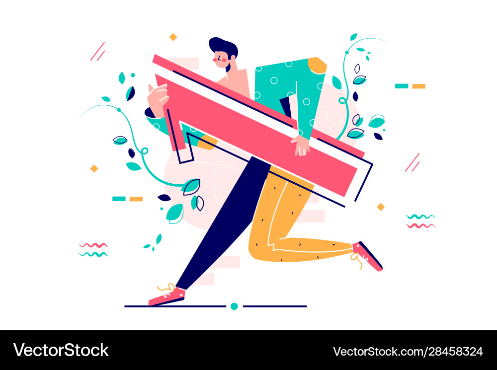 Man Running with Number One vector image