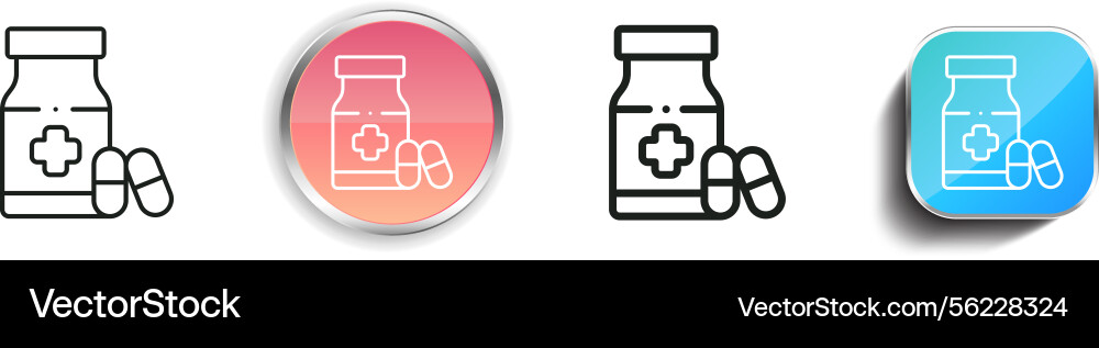 Meds icon thin linear regular and button style vector image