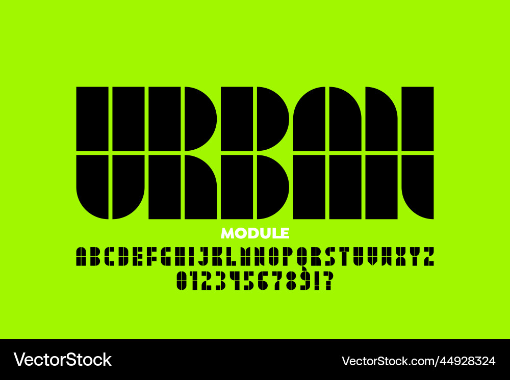 Modular style font Modular style font vector image