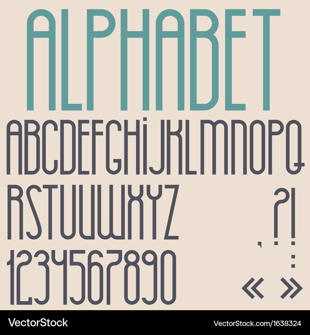 Retro Numbers and Punctuation Marks Set vector image
