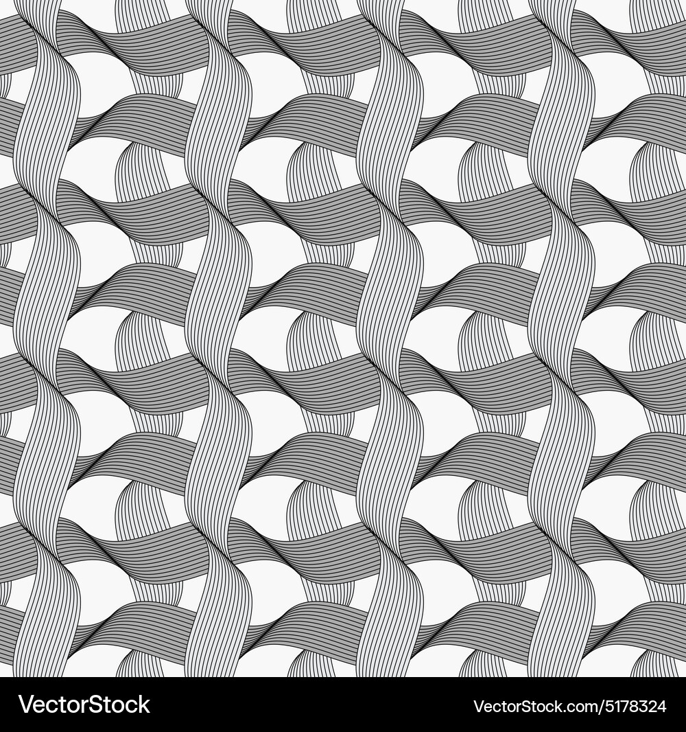Ribbons dark and light intersecting waves pattern Vector Image