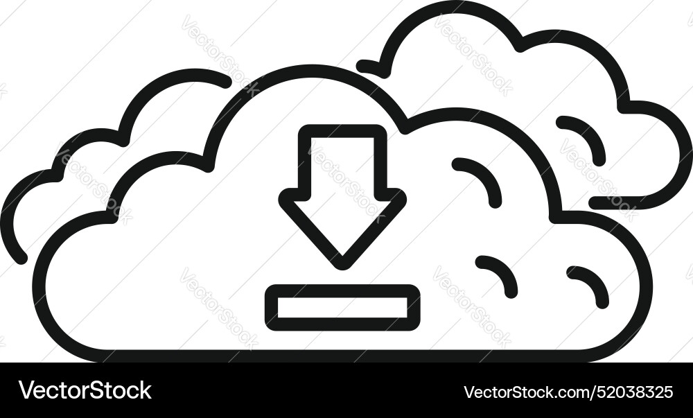 Cloud computing downloading data storage icon Cloud computing downloading data storage icon vector image