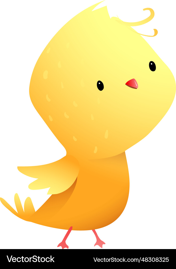 Cute little yellow chick or baby bird kids clipart Cute little yellow chick or baby bird kids clipart vector image