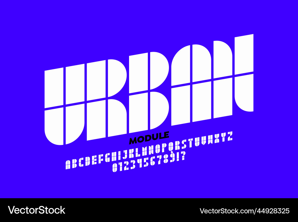 Geometric Modular Font vector image
