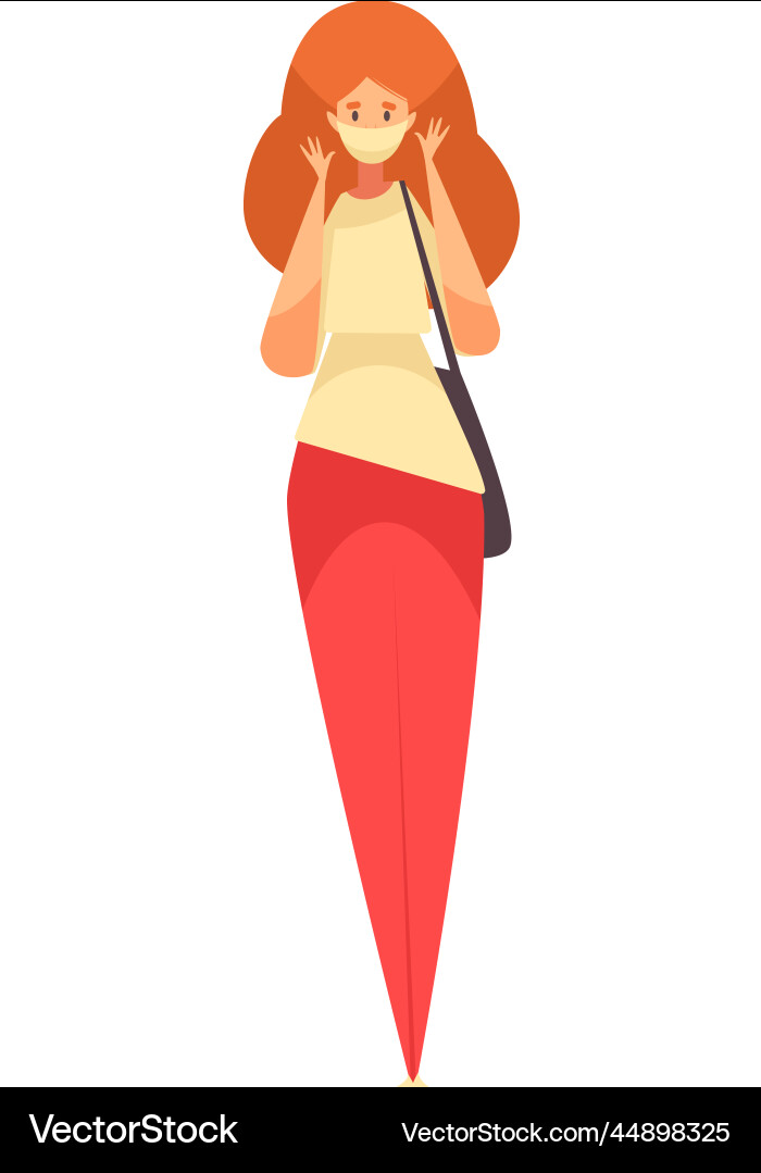 Girl breathing mask composition Girl breathing mask composition vector image