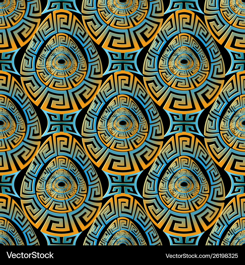 Moderne bunte 3d griechischen Stil nahtlose Muster Moderne bunte 3d griechischen Stil nahtlose Muster vektorbild