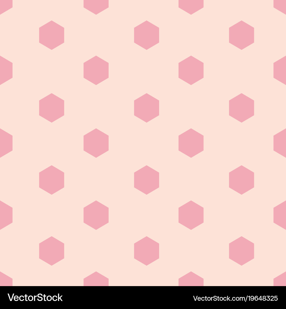 Pink hexagon shape repeating seamless pattern vector image