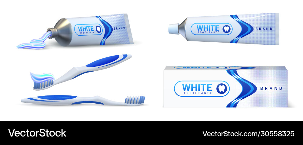 Toothpaste Tube Packaging Mockup Royalty Free Vector Image