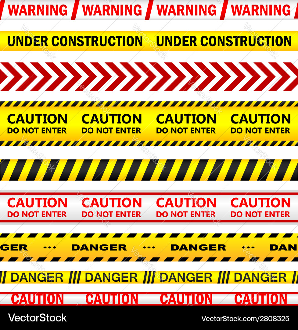 Yellow Security Warning Tape with Text vector image
