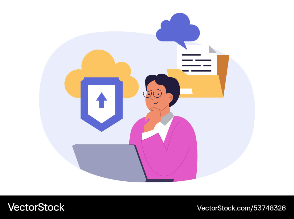 Cloud computing concept in modern flat design Cloud computing concept in modern flat design Vector Image
