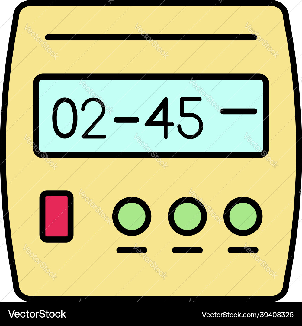 Digital timer icon color outline vector image