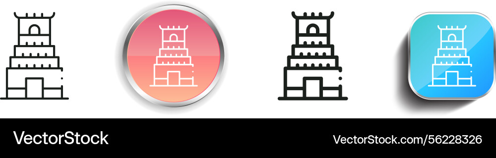 Meenakshi icon thin linear regular and button vector image