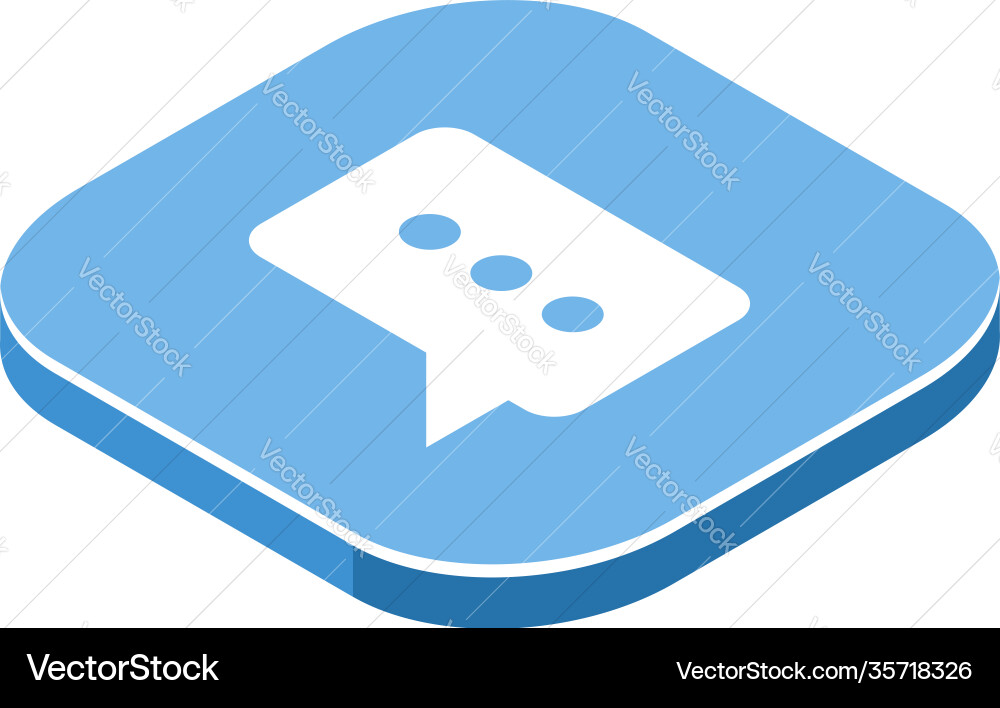 Message isometric icon speech bubble symbol Message isometric icon speech bubble symbol vector image