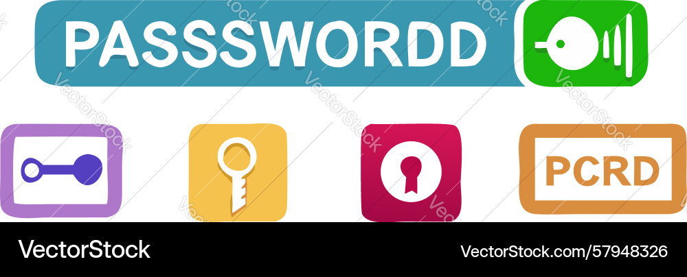 Password security access control icons design vector image