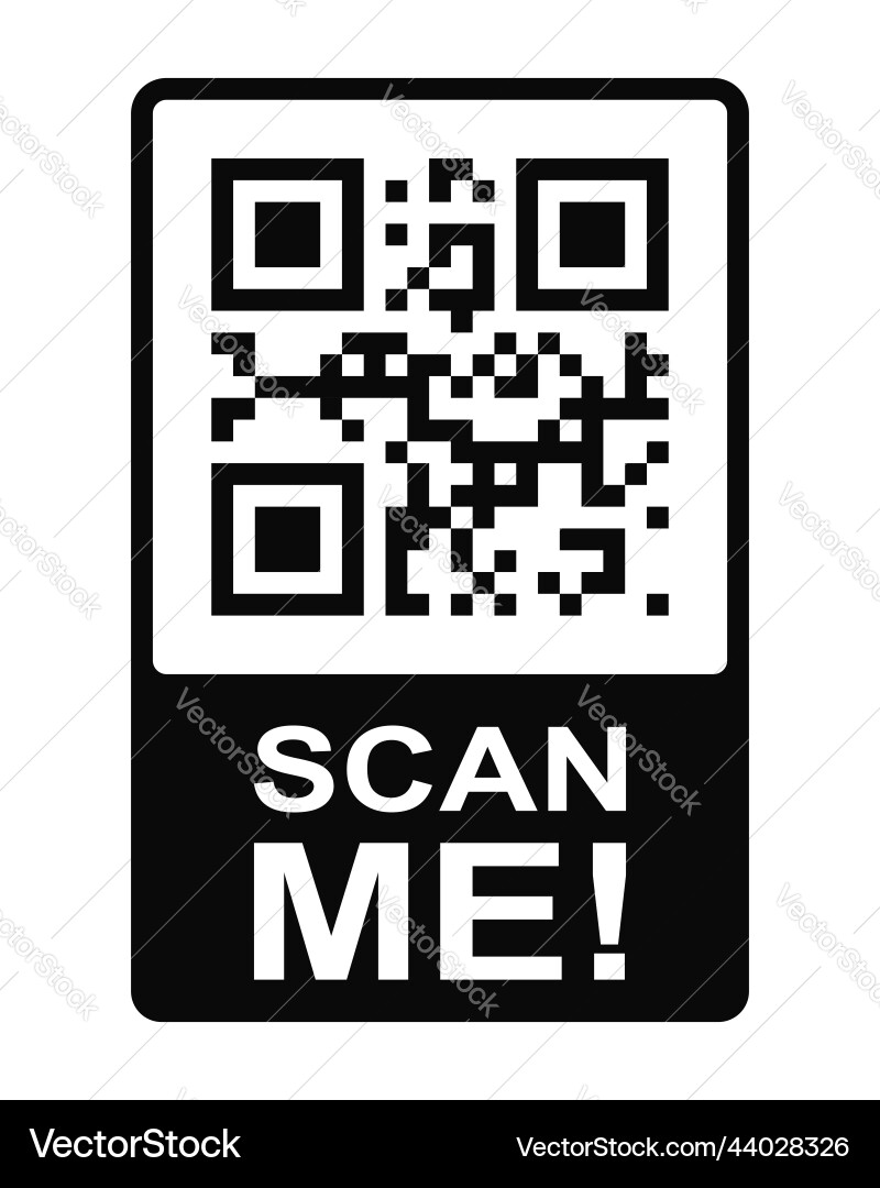 Scan me concept qr code icon in frame template Scan me concept qr code icon in frame template vector image