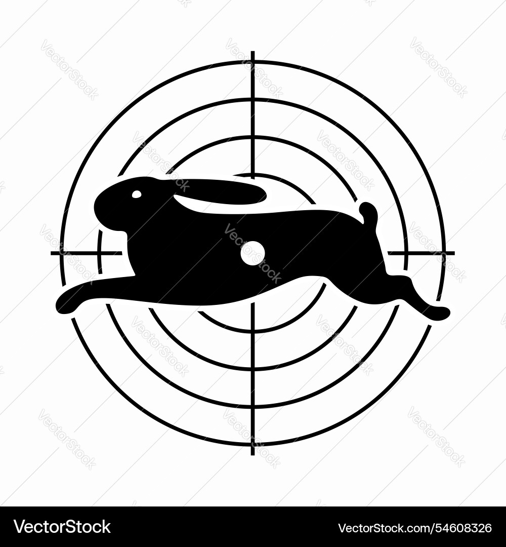 Shooting target in the form of running hare vector image