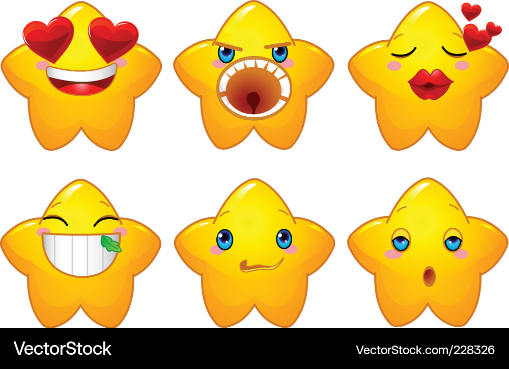 Smiling Star Characters Vector Image