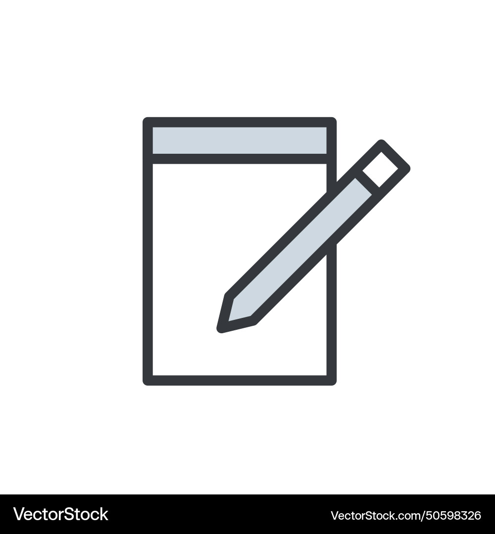 Writing on notepad with pen icon document vector image