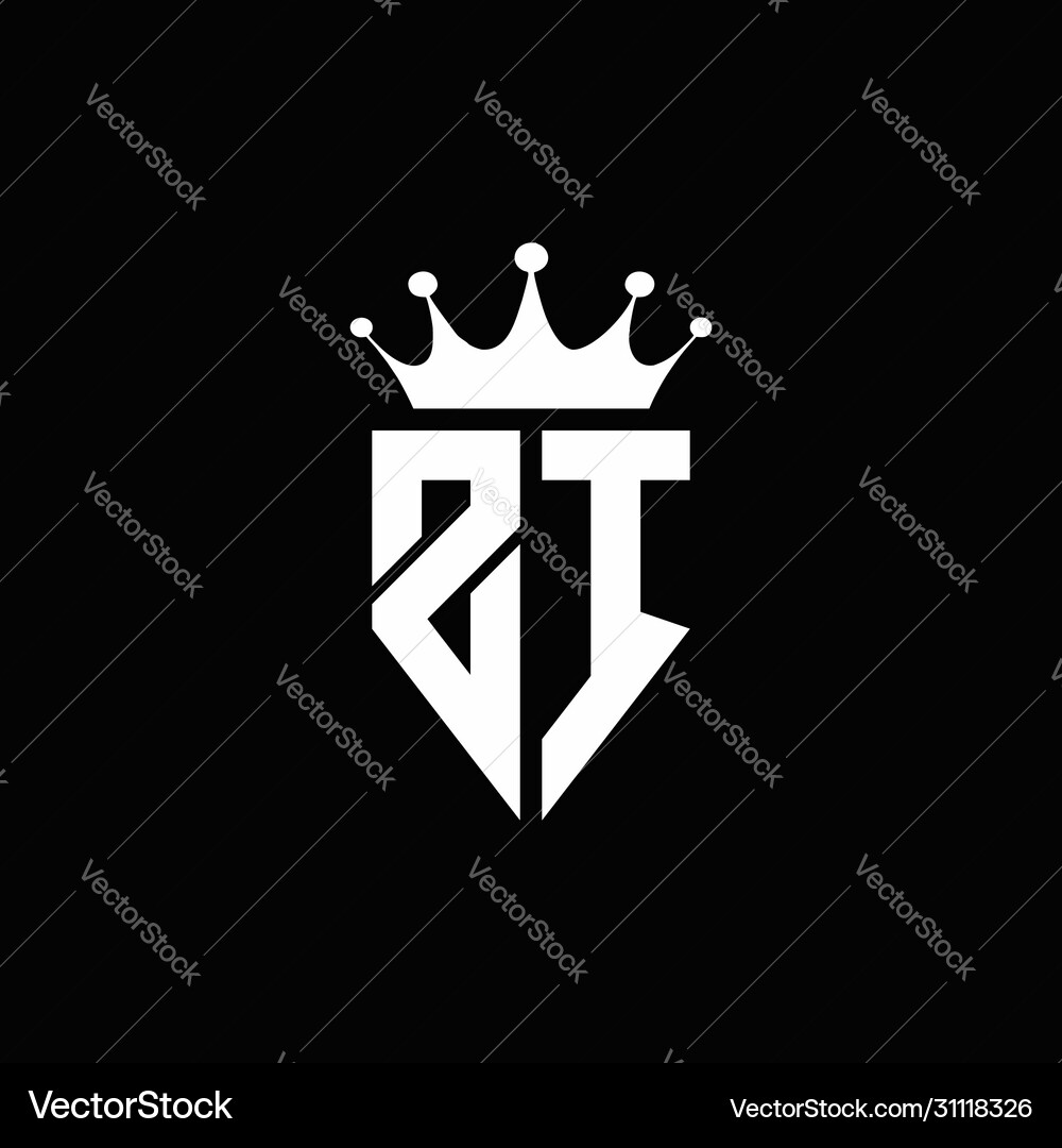 Zi logo monogram emblem style with crown shape – Royalty-Free Vector |  VectorStock