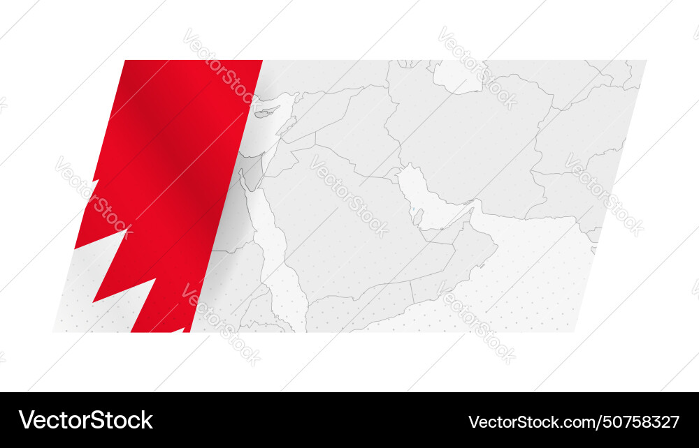 Bahrain map in modern style with flag vector image