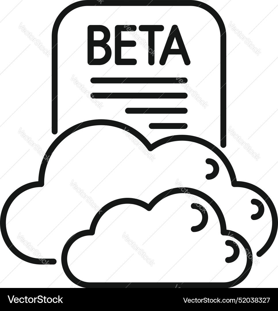 Beta test software development icon showing Beta test software development icon showing vector image