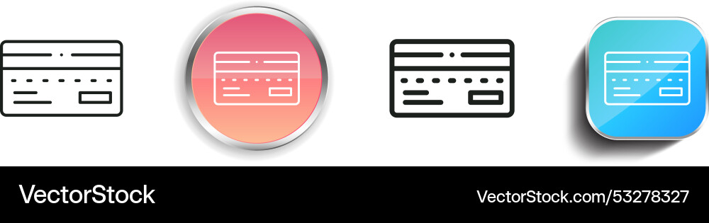 Credit card icon thin linear regular and button vector image